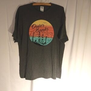 NWOT Outer Banks T Shirt Men Size XL Gray Lighthouses Short Sleeve